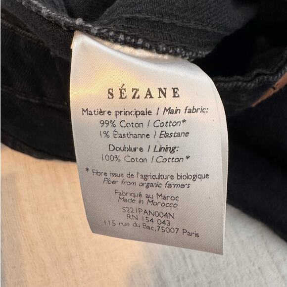 Sezane Slim Parfait Jeans Black - Size 26 - Picture 7 of 7